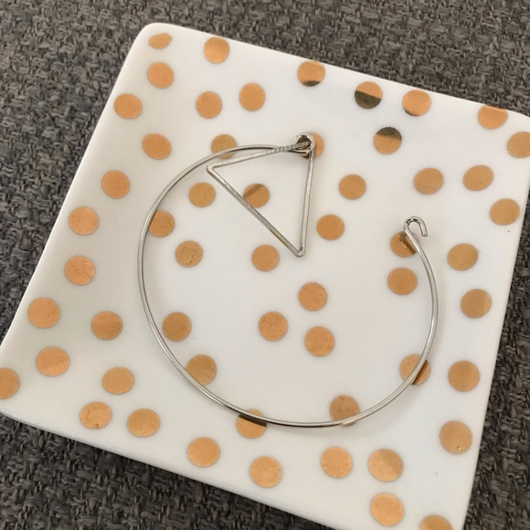 Silver Geometric Bangle Bracelet - Picture 4 of 4